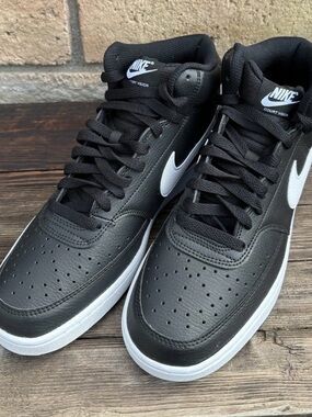 Nike Court Vision Mid Men's Sneakers - Black/White